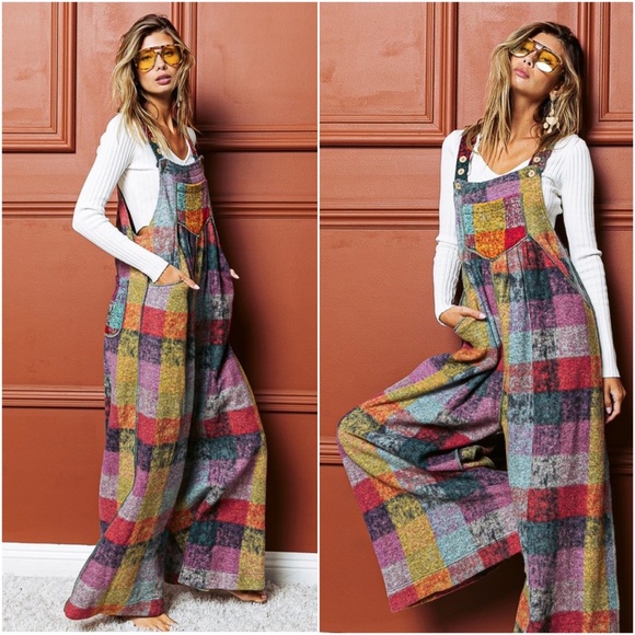 BiBi Multicolor Plaid Jumpsuit - Picture 2 of 5
